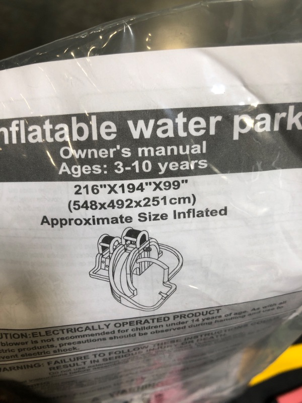 Photo 1 of ** similar to image, NOT EXACT**
Inflatable Water Slide Park, Bouncy Castle with Deep Pool, 191 x 157.5 x 100 Inch, Jumping Castle with Air Blower
