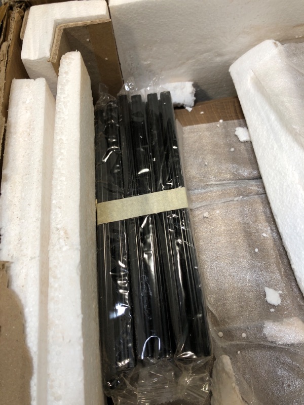 Photo 1 of ** LIGHT BROWN**
Contemporary 60-inch sideboard by Signature Design with 2 adjustable shelves, dark brown color.