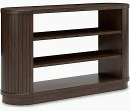 Photo 1 of ** LIGHT BROWN**
Contemporary 60-inch sideboard by Signature Design with 2 adjustable shelves, dark brown color.
