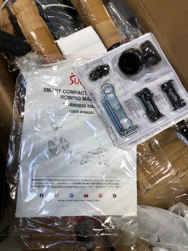 Photo 1 of ** FACTORY SEALED**
Sunny Health & Fitness Smart Compact Full Motion Rowing Machine, Full-Body Workout, Extra-Long Rail, 350 LB Weight Capacity and Free SunnyFit® App Enhanced Bluetooth Connectivity SF-RW5639SMART