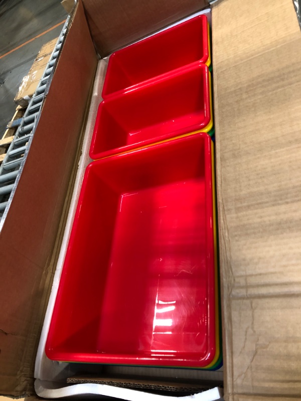 Photo 1 of ** MISSING INSTRUCTIONS AND HARDWARE**
Amazon Basics Kids Toy Storage Organizer With 12 Plastic Bins, Natural Wood With Bright Bins, 10.9" D x 33.6" W x 31.1" H