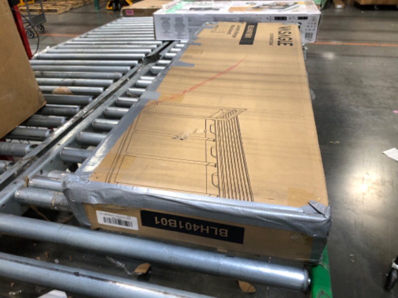 Photo 1 of ** MISSING HARDWARE**
VASAGLE Laundry Hamper, Laundry Basket, Laundry Sorter with 4 Pull-Out and Removable Bags, Shelf, Metal Frame, 4 x 10.6 Gallons (40 L), 45.7 x 13 x 28.4 Inches, Ink Black and Rustic Brown UBLH401B01