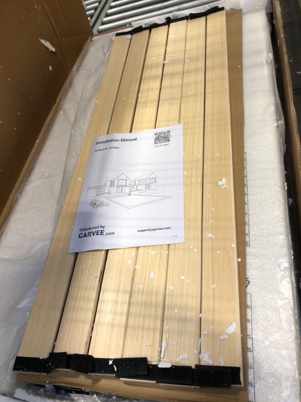 Photo 1 of ** FACTORY SEALED**
GarveeHome Twin Bed Frame, Boucle Upholstered Platform Bed with Wave Headboard for Girls/Kids, Easy Assembly, Wooden Slats Support, No Box Spring Needed, Beige