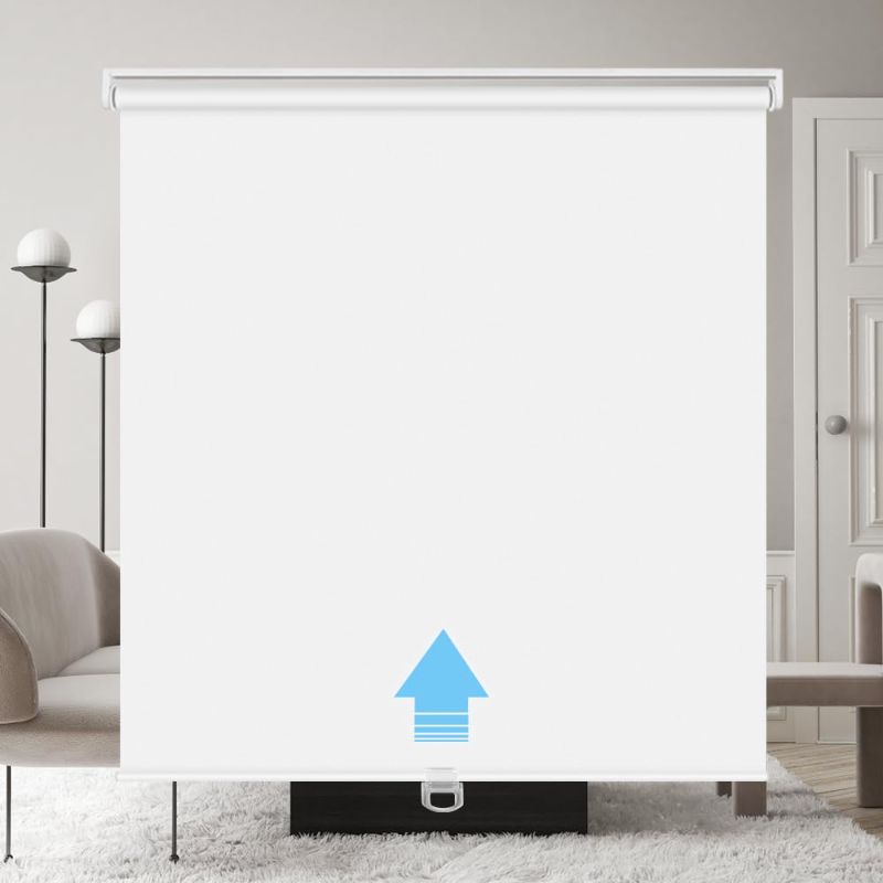 Photo 1 of *USED*
LUCKUP Blackout Cordless Roller Shades for Windows, Room Darkening Free-Stop Pull Down Rolling Blinds, Waterproof Thermal Insulated Window Shades for Home & Office, White, 22" W x 72" L