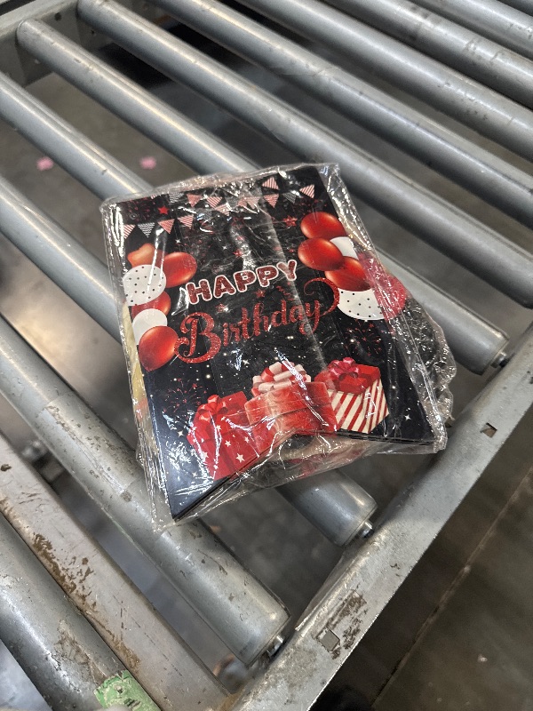 Photo 1 of ******SIMILAR***** Red and Black Birthday Party Decorations for Men Women 55Pcs Glitter Red and Black Balloon Arch Garland Kit with 5x3FT Happy Birthday Backdrop Banner Confetti Balloons Set