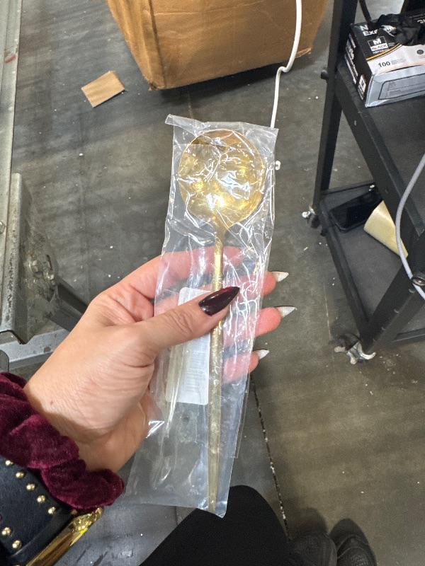 Photo 1 of 1 Pack Coffee Spoons, Round Dessert Spoons, Stainless Steel Tea Spoon Set for Chocolate, Cake,Ice Cream (3, Gold)