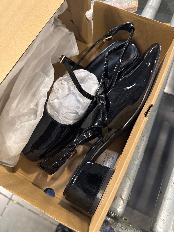 Photo 1 of ** DIRTY**Coutgo Womens Mary Jane Chunky Low Heels Closed Square Toe Ankle Strap Pumps Wedding Party Dress Shoes, Black, Size 9