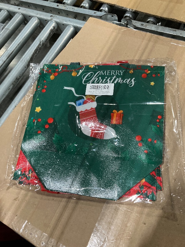 Photo 1 of **** 2 PPK BUNDLE *** AFKLMNE 8-Pack Christmas Gift Bags with Handles, Tote Bags for Holiday Party Favor Gift and Family Gifts Wrap, Reusable (12.8"×9.8"×6.7")