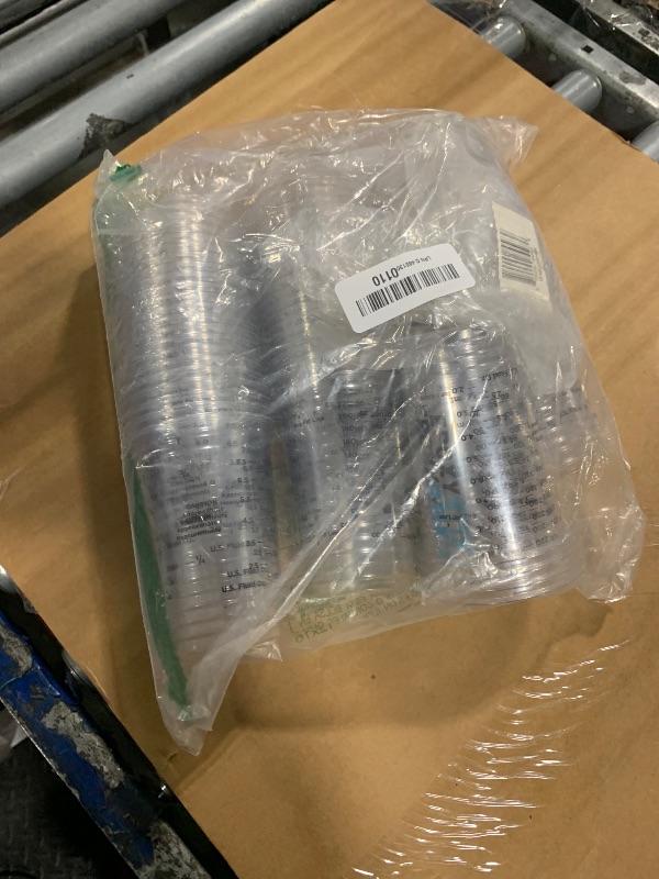 Photo 1 of [Pack of 100] 10oz Disposable Graduated Measuring Cups for Mixing - Measurements in mL and Oz - Multipurpose Reusable Cups for Paint, Epoxy Resin, Stain, Liquid Mixing Cups