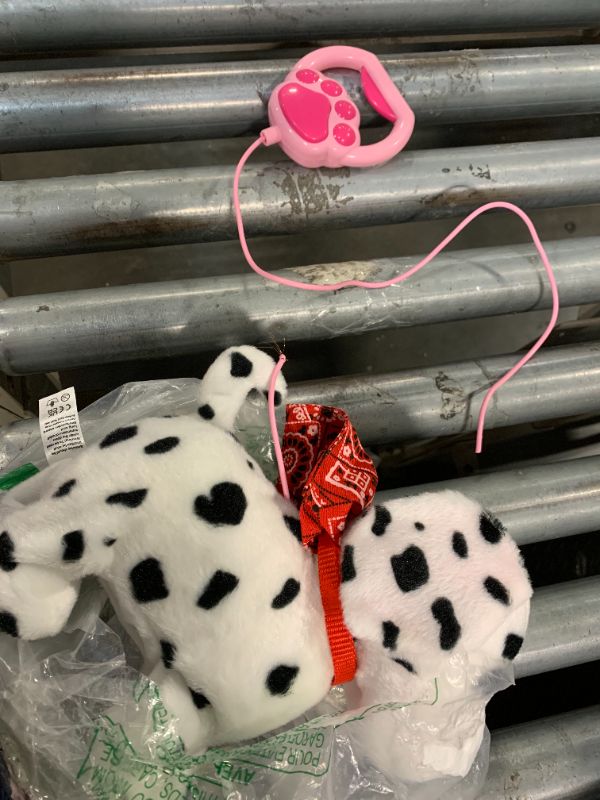 Photo 1 of **THE CABLE IS DAMAGED.**YH YUHUNG Interactive Dalmatian Walking Dog Toy with Leash Remote Dog Toy for Kids, Plush Puppy That Walks, Barks & Wags, Electrnoic Pets Soft Interactive Stuffed Animal, Battery Powered Puppy, 3+