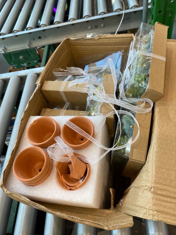 Photo 1 of *Damaged item/ missing peices* MTLEE 48 Pcs Succulent Tealight Candles - Wedding Party Baby Shower Christmas Gifts Birthday Pack with Terracotta Pot, Organza Bag, Tags, Twines