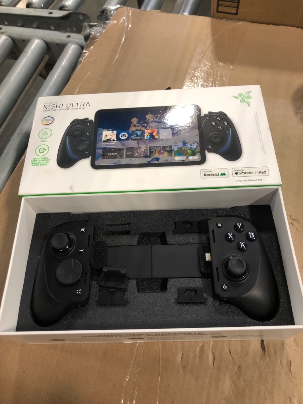 Photo 1 of Razer Kishi Ultra Gaming Controller for Android, iPhone 15 & 16 Series, iPad Mini A17 Pro & 6 (USB C): Pro Controls - Ergonomic Grip - Stream PC, Xbox, PS5 Games on Mobile, Phone, Tablet - Chroma RGB