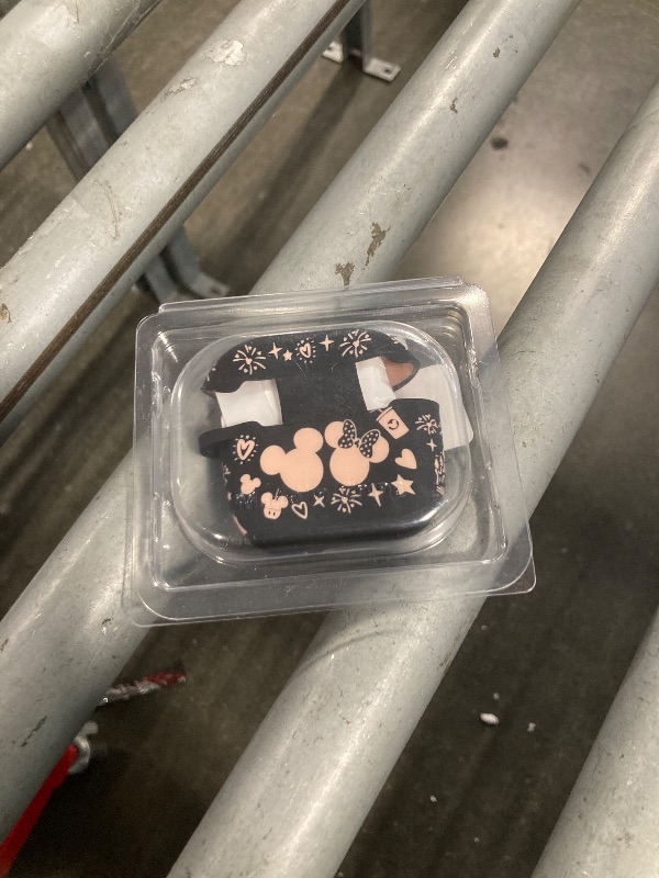 Photo 1 of (with Cute Keychain) Girovo Compatible with Apple Airpods 4 Case 2024 Women, Soft Silicone Two-Tone Funny Cartoon Engraved Portable 360° Full Protection Anti-Scratch Air pod 4 Case Black/Pink