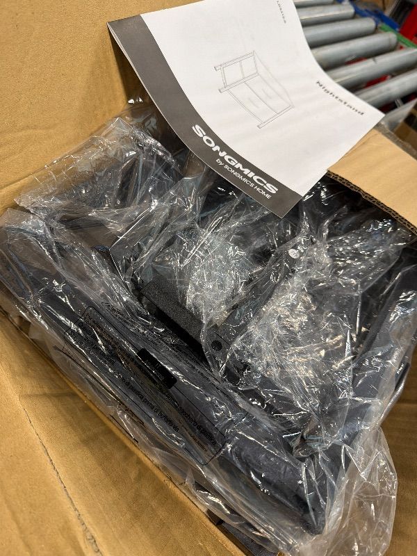 Photo 1 of ** missing pull bar**SONGMICS Dresser for Bedroom, Chest of Drawers, Nightstand, Steel, MDF, 2 Non-Woven Fabric Drawers, Storage Organizer Unit, Closet, Entryway, Ink Black and Ebony Black ULGS312B01S