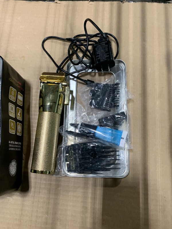 Photo 1 of BaBylissPRO GOLDFX+ Professional Barber Cord/Cordless Hair Clippers for Men, All Metal, Lithium Battery with 3-Hour Runtime, Gold