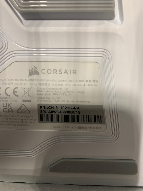 Photo 1 of K70 PRO TKL High-Performance Hall Effect Programmable Gaming Keyboard with Rapid Trigger - White