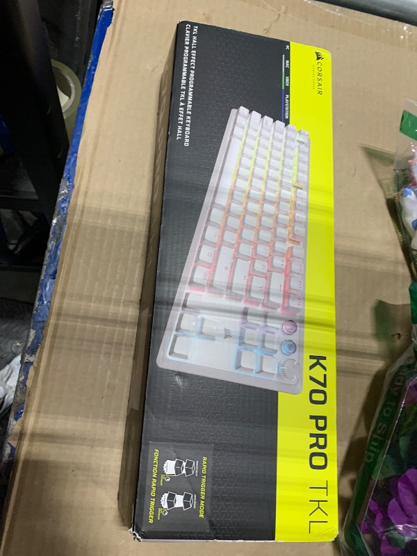 Photo 1 of K70 PRO TKL High-Performance Hall Effect Programmable Gaming Keyboard with Rapid Trigger - White