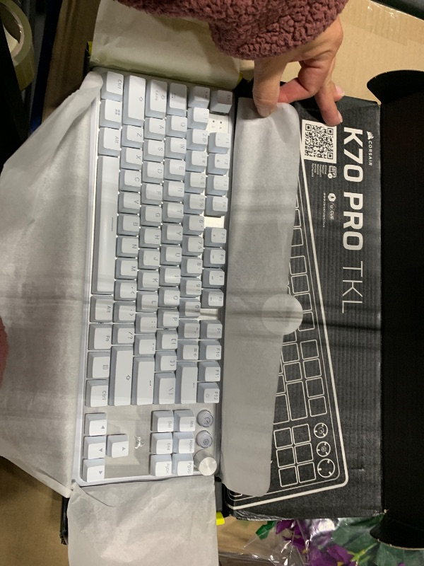 Photo 1 of K70 PRO TKL High-Performance Hall Effect Programmable Gaming Keyboard with Rapid Trigger - White