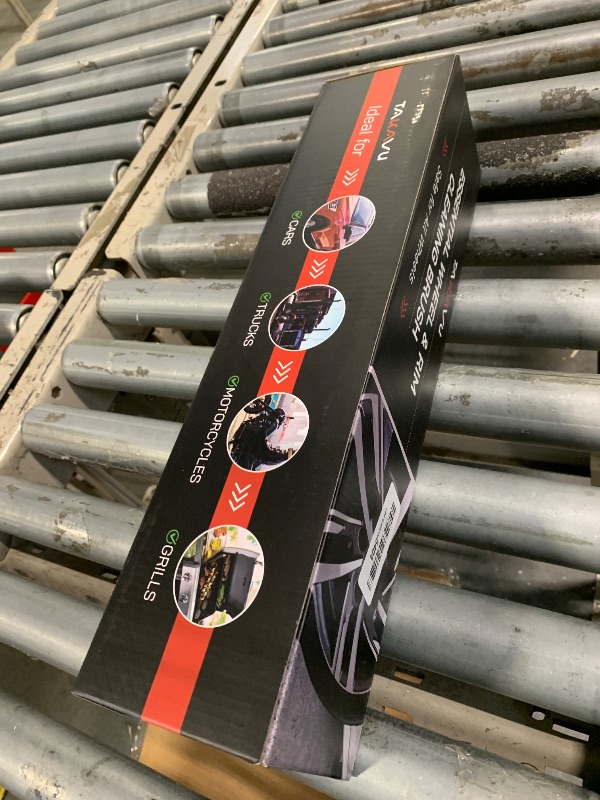 Photo 1 of (Upgraded) TAKAVU Premium Wheel & Tire Brush, Long Bristle Detailing Brush for Effortless Rim & Tire Cleaning, Non-Slip Handle, Built-in Knuckle Guard, Deep Reach for Brake Dust & Dirt Removal (Red)LPNO465135404
