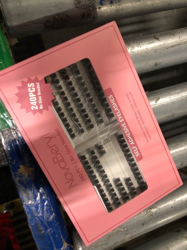 Photo 1 of Self Adhesive Lash Clusters,Volume Eyelashes Cluster 240PCS,Double-Row Sticky Strips No Glue Needed,8-16mm DIY Individual Lash Extensions,Soft Fluffy False Eyelashes with Tweezers by NovaBeryl