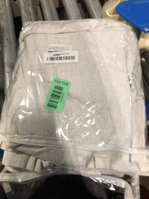 Photo 1 of 100% Blackout Pinch Pleated Curtains Linen 90 Inches Long for Bedroom 2 Panels Set Full Black Out Thermal Insulated Curtain Natural Boho Farmhouse Pinch Pleat Double Layer Room Darkening Drapes Cream