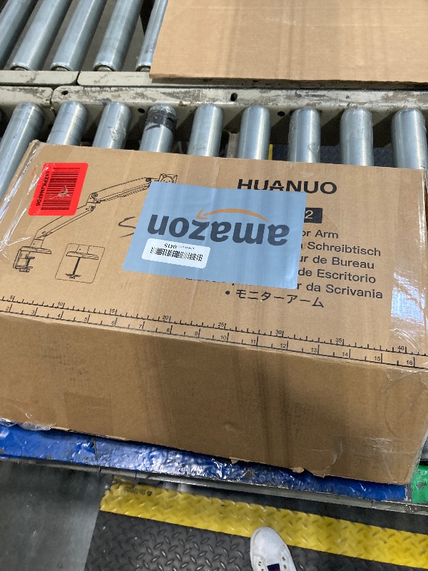 Photo 1 of ?HUANUO Heavy Duty Monitor Arm for 49-Inch Ultrawide/Curved Screens, Full Motion Adjustable Monitor Mount with Aircraft-Grade Aluminum, Holds 26.4lbs, VESA 75x75/100x100mm?