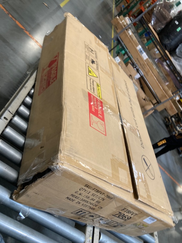 Photo 1 of ** SIMILAR *** Rovaurx 65" W Makeup Vanity Set with Mirror and 3-Color Lights, Large Vanity Table with 8 Drawers & Side Storage Shelf, Adjustable Width, Bedroom Dressing Table with Stool, for Women, White RSZT109WD