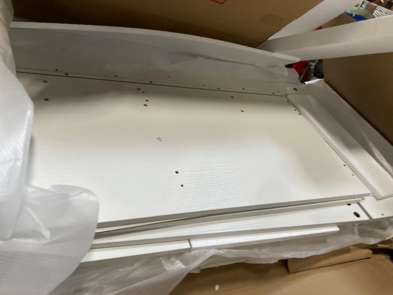 Photo 1 of ** SIMILAR *** Rovaurx 65" W Makeup Vanity Set with Mirror and 3-Color Lights, Large Vanity Table with 8 Drawers & Side Storage Shelf, Adjustable Width, Bedroom Dressing Table with Stool, for Women, White RSZT109WD