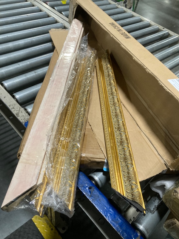 Photo 1 of ** SIMILAR **6x16 Frame Black & Gold Solid Wood Picture Frame Width 1.125 Inches | Interior Depth 0.375 Inches | Broderick Traditional Photo Frame Complete with UV Acrylic, Foam Board Backing & Hanging Hardware