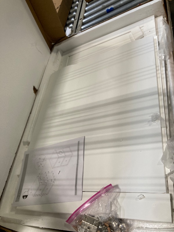 Photo 1 of ** VERY USED / UNTESTED ** Trixie 2 Story Furniture Litter Box Enclosure (White), Hidden Litter Box for Cats, Double Layer, Big Front Door for Easy Cleaning, Large Hole for Easy Entry, Use as Side Table or Nightstand