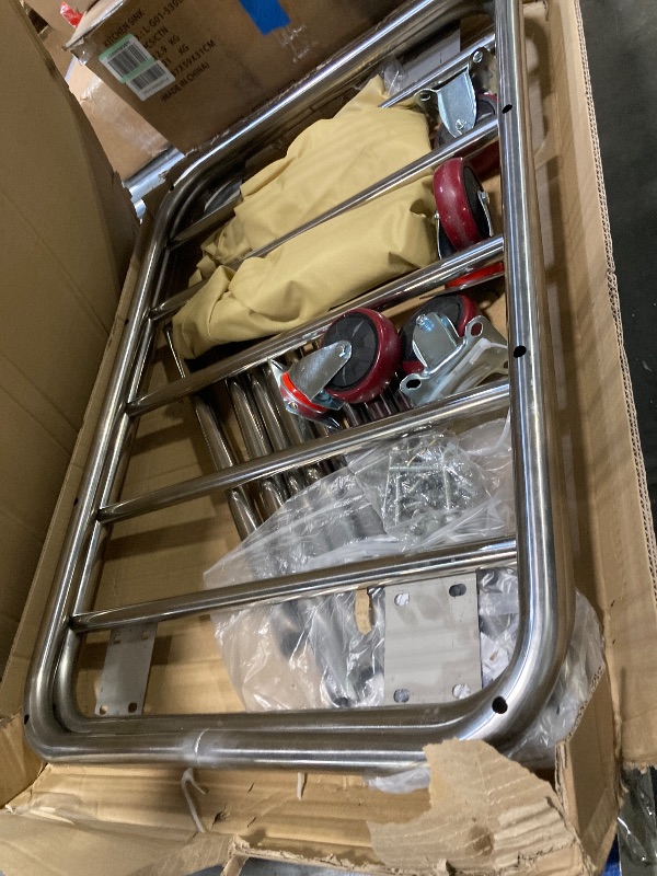 Photo 1 of ** USED *** Commercial Laundry Cart with Wheels, 11.35 Bushel Large Laundry Tumbler with Removable Waterproof Canvas Lined Basket, Heavy Duty Stainless Steel Laundry Basket for Hotels and Hospitals