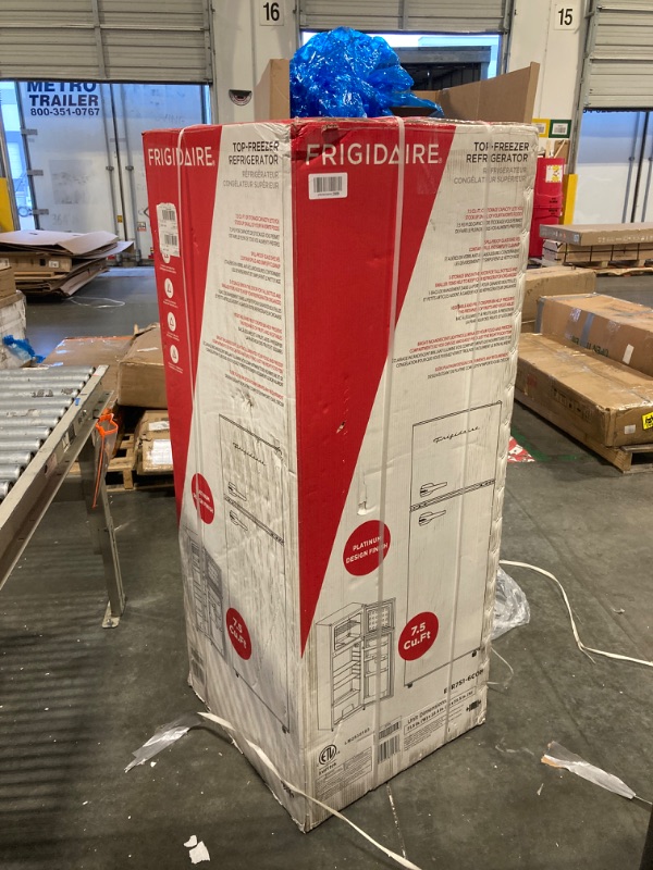 Photo 1 of ** FACTORY SEALED *** Frigidaire, 2 Door Apartment Size Refrigerator/Freezer Combo, 7.5 cu ft, Platinum Series, Stainless, 23" D x 21.5" W x 55.5" H