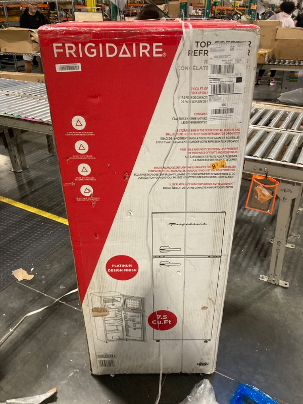 Photo 1 of ** FACTORY SEALED *** Frigidaire, 2 Door Apartment Size Refrigerator/Freezer Combo, 7.5 cu ft, Platinum Series, Stainless, 23" D x 21.5" W x 55.5" H