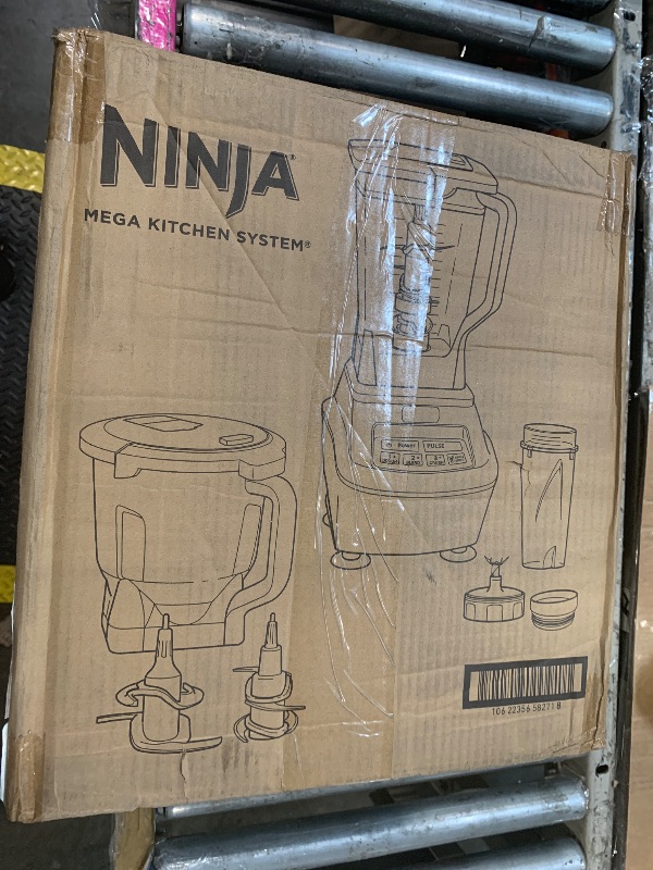 Photo 1 of Ninja Blender, Food Processor, Blender for-Smoothies, Includes Pitcher, Smoothie Cup, and 8-Cup Bowl, Salsa, Dough, Shakes, Slush, and Frozen Drinks, Mega Kitchen System, 120 Volts, Black, BL770AMZ