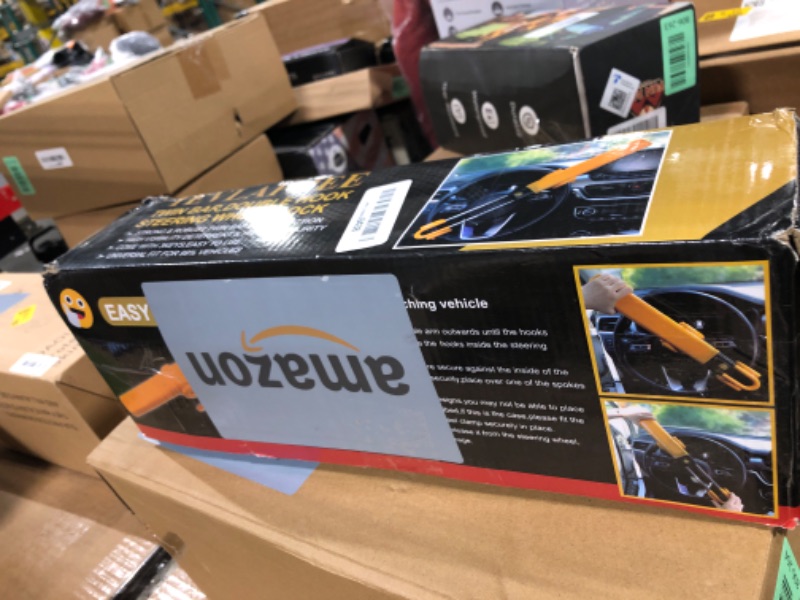 Photo 1 of **MISSING KEY**
Tevlaphee Steering Wheel Lock Anti-Theft Car Device Heavy Duty Security Car Lock Antitheft Locking Devices Great Deterrent Adjustable Car Wheel Lock Anti Theft for Vehicle Truck SUV with 3 Keys (Red)