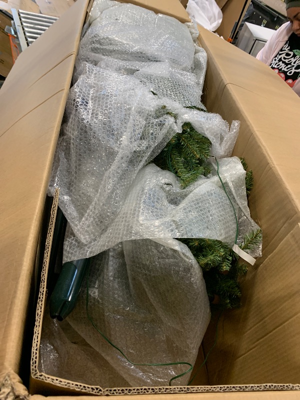 Photo 1 of ** PARTIAL SET**National Tree Company 9 ft Pre-Lit Dunhill Fir Artificial Christmas Tree, 900 LED Lights, 4,026 Tips, Foot Pedal, 10 Light Functions, Includes Stand, Green