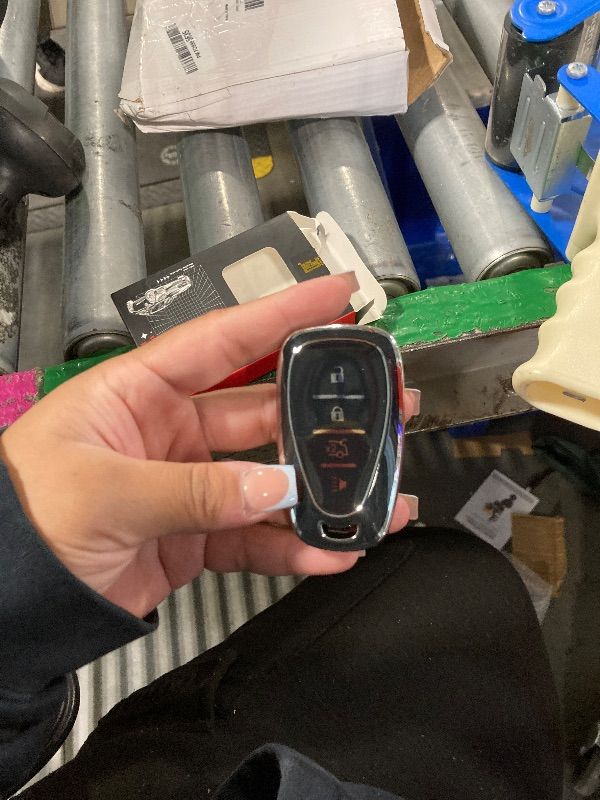 Photo 1 of **KEY COVER ONLY** QBUC for Chevy Key Fob Cover with Keychain Soft TPU Protection Case Compatible with 2016-2025 Chevy Equinox Malibu Camaro Cruze Blazer Traverse Trax Bolt 4-Buttons(Chrome Trim Black)