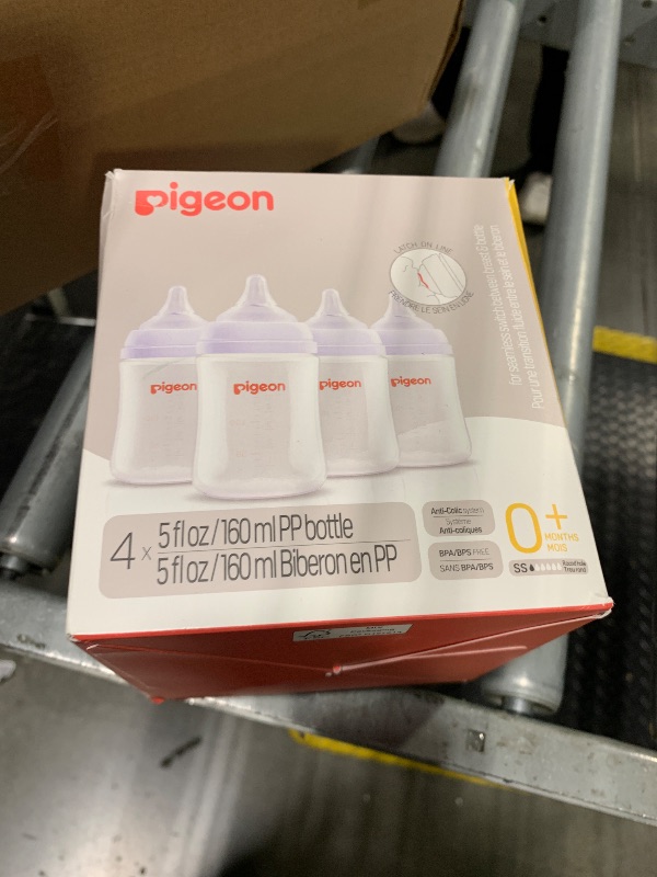 Photo 1 of ***4 BOTTLE***Pigeon PP Nursing Bottle Wide Neck, Anti-Colic, Streamlined Body, Natural Feel, Easy to Clean, 5.4 Oz (Pack of 4), Includes 4pcs SS Nipples (0m+)