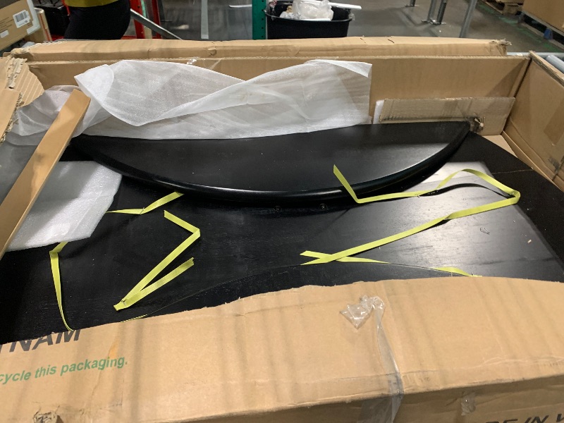 Photo 1 of *Minor damage* iPormis 59" Extendable Round Dining Table for 4-6, Modern Kitchen Table with Heavy Duty Pedestal Base & Wooden Top, Oval Dinner Table, Dining Room for Dining Living Room, Easy Assembly, Black