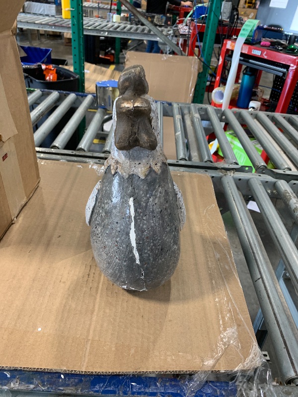 Photo 1 of **MINOR DAMAGE**
Deco 79 Polystone Rooster Decorative Garden Sculpture Indoor Outdoor Garden Statue, Outdoor Sculpture 8" x 5" x 13", Gray