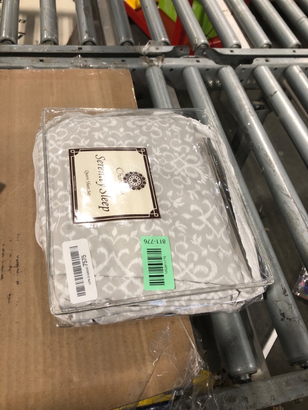 Photo 1 of **MISSING PARTS**
Chanasya Premium Damask Ikat Printed Geometric Patterned Queen Bed Sheet Set 4-Piece - 1 Flat Sheet 1 Fitted Sheet 2 Pillowcases - Ultra Soft Luxurious Microfiber Sheets - Gray