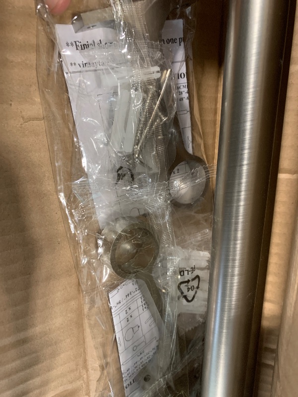 Photo 1 of 2 Pack Curtain Rods 48 to 86 Inches,1 Inch Curtain rods for Windows, Hanging Curtain Rod & Wall Mount with Brackets Heavy Duty Rod,End Cap Single Rod, Brushed Nickel