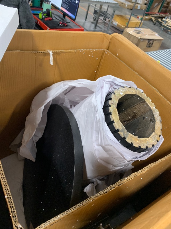 Photo 1 of **TOP PART NOT GLUED TO BASE** Spatial Order Black Mango Wood End/Side Round Table