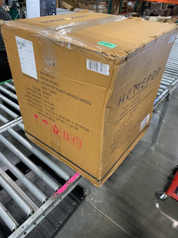 Photo 1 of **TOP PART NOT GLUED TO BASE** Spatial Order Black Mango Wood End/Side Round Table