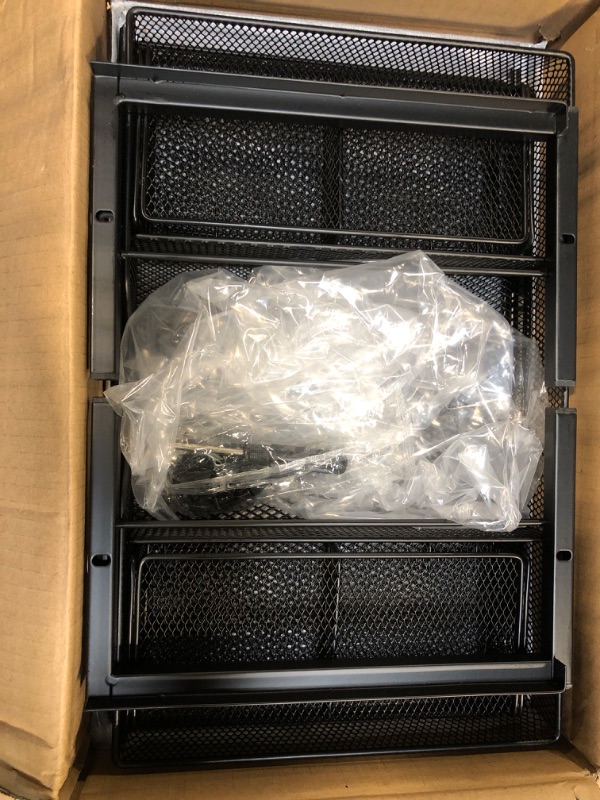 Photo 1 of OPNICE Desk Organizer and Accessories, 2-Tier Computer Monitor Stand Riser with Drawer and 2 Pen Holders, Laptop Stand, Office Desk Accessories for Office Supplies, Black 2-Pack