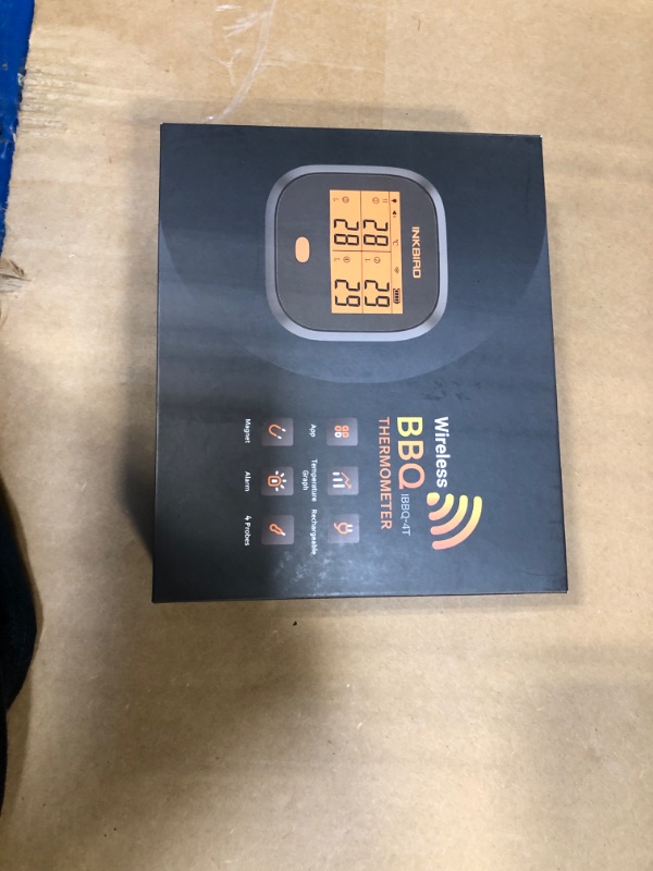 Photo 1 of INKBIRD WiFi Meat Thermometer for Grilling, Unlimited Rang Rechargeable BBQ Thermometer APP Calibration, Temp Graph Mobile Notification, 4 Colorful Probes Food Thermometer for Pellet Smoker Oven