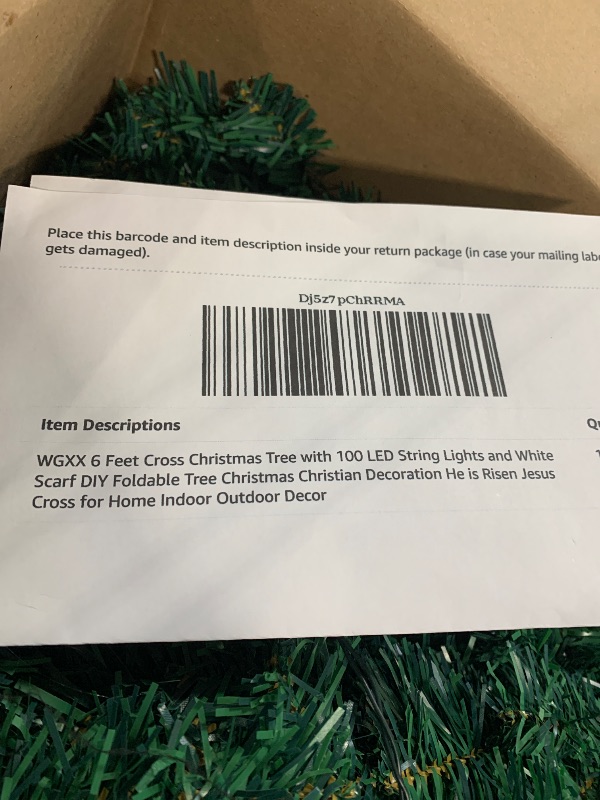 Photo 1 of ****** SIMILAR ITEM****** 6ft Skinny Cross Christmas Tree with 33ft Plug-in String Lights(100 Bulbs) & White Silk Scarf & Crown of Thorns, Jesus Christ Catholic Cross Decor, Xmas Holiday Home Indoor Outdoor Decorations