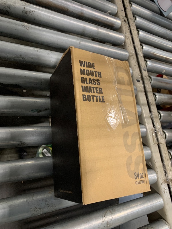 Photo 1 of **SEE PHOTOS**WINSA 84oz Glass Water Bottle with Stainless Steel Handle,2.5L Gallon Water Bottle with 2-IN-1 Straw Lid, Silicone Sleeve and Motivational Capacity Marker, Wide Mouth Water Jug For Gym, Workout, Pink