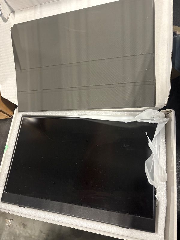 Photo 1 of **SCREEN IS DAMAGED**
ForHelp 15.6inch Portable Monitor,1080P USB-C HDMI Second External Monitor for Laptop,PC,Mac Phone,PS,Xbox,Swich,IPS Ultra-Thin Zero Frame Gaming Display/Premium Smart Cover