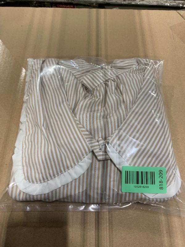 View 2 of *** RETAIL PRICE $ 28.99 *** Striped Button Down Shirts for Women Casual V Neck Long Sleeve Blouse Loose Puff Sleeve Babydoll Tops Business Work Large